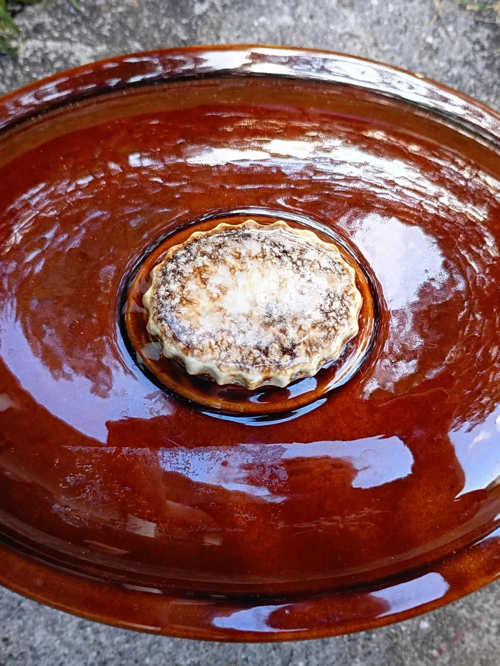 Vintage Hull Brown Drip Glaze Pottery Oval Casserole Dish with Lid